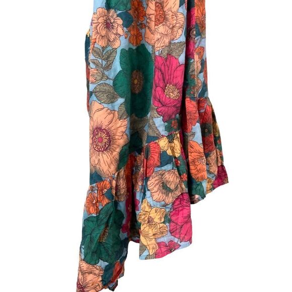 Du Paradis One Shoulder Floral Mini Dress in Size Medium - Picture 7 of 10